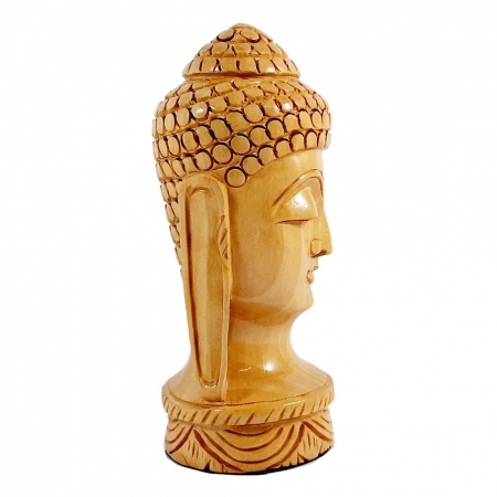 Wooden Carving Buddha Head 5 inch Height