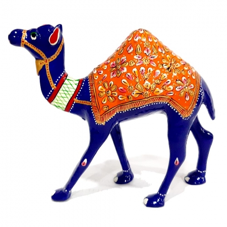 Metal Painted Camel Statue 6 inch