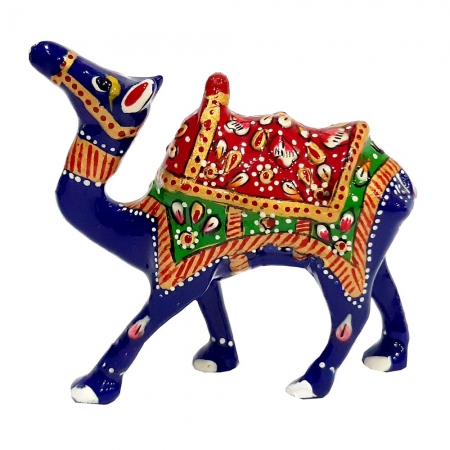 Metal Hand Painted Kathidar Camel 4 inch