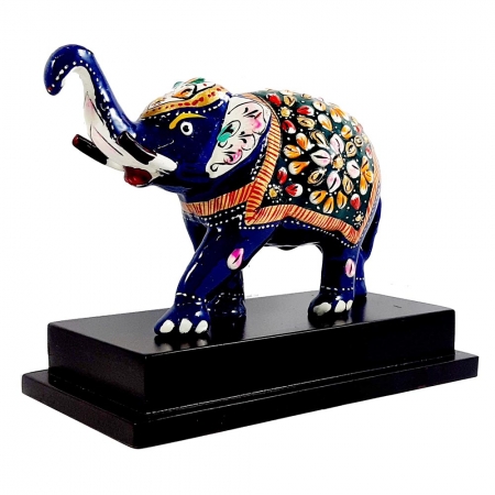 Meenakari Painted Elephant with Base