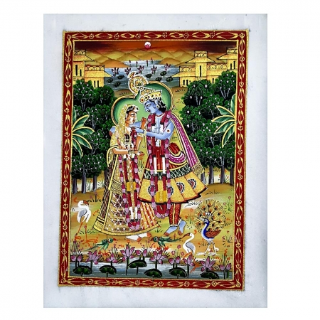 Lord Krishna Handmade Painting  ( 22cm x 18cm ) 