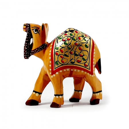 Wooden Gold Painted Camel