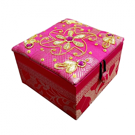 Zardosi Box  (10 X 10 cm - Pink Color)