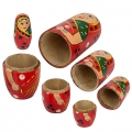 Wooden Painted Doll Set of 5pc 