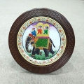 Marble Elephant Painting with Wooden Frame