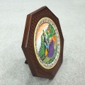 Marble Radha Krishna Painting with Wooden Frame 12 inch