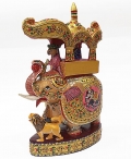 Wooden Ambari Elephant with Painted 