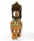 Wooden Painted Ambabari Elephant Statue