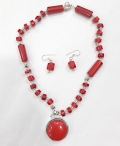 Red Stone Necklace Set