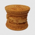 Wooden Powder Box 3 Inch Diameter