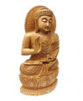 Wood Carving Buddha Statue 12 Inch