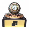 Marble Clock on Wooden Base