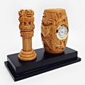 Elegant Clock Pen holder with Ashok Stambh 