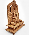 Wooden Riddhi Siddhi Ganesh Statue