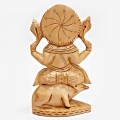 Elegant Wood Carving Ganesh sitting on Mouse