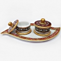 Marble Designer Tray with 2 Containers 