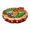 Marble Kumkum box in Ganesh design