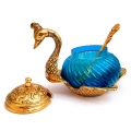 Metal & Glass Duck Bowl (Golden)