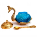 Metal & Glass Duck Bowl (Golden)