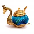 Metal & Glass Duck Bowl (Golden)