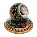 Marble Peacock Painted Clock
