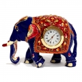 Meenakari Elephant Statue with Clock