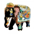 Miniature Painted Wooden Elephant 