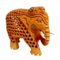 Wooden Jali Pattern Elephant (10cm Height)