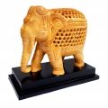 Wooden Elephant on Base (16cm Length, 15cm Height)
