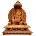Wood Carving Chhatri Ganesh 
