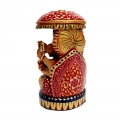 Hand Carved & Painted Wooden Ganesh – 8cm Height