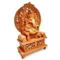 Artistically Handmade Wooden Ganesh