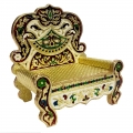 Krishna Singhasan Chowki - 20cm x 19cm