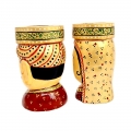 Wooden Painted Figurine Pen Holder (Pair)