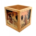 Gemstone Painting Pine Wood Pen holder 