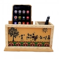 Wooden Pen Holder & Mobile Holder with Warli Art