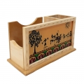 Wooden Pen Holder & Mobile Holder with Warli Art