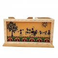 Wooden Pen Holder & Mobile Holder with Warli Art