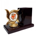 Pen Holder with Gold Plated Ganesha for Office Table 