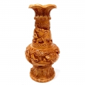 Wooden Carved Pot - 20cm Height