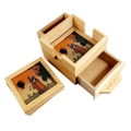 Wooden Coaster set with Drawer & Pen Stand 