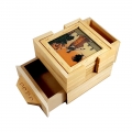 Wooden Coaster set with Drawer & Pen Stand 