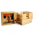 Wooden Coaster set with Drawer & Pen Stand 