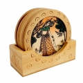 Gemstone Painting Wooden Coaster Set