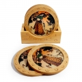 Gemstone Painting Wooden Coaster Set