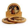 Gemstone Painting Wooden Coaster Set
