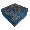 Designer Zardosi Work Makeup Box with Mirror (15cm x 15cm) 
