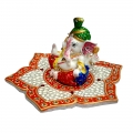 Decorative Ganesh on lotus plate 