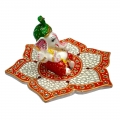 Decorative Ganesh on lotus plate 