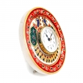 Marble Peacock Painted Table Clock